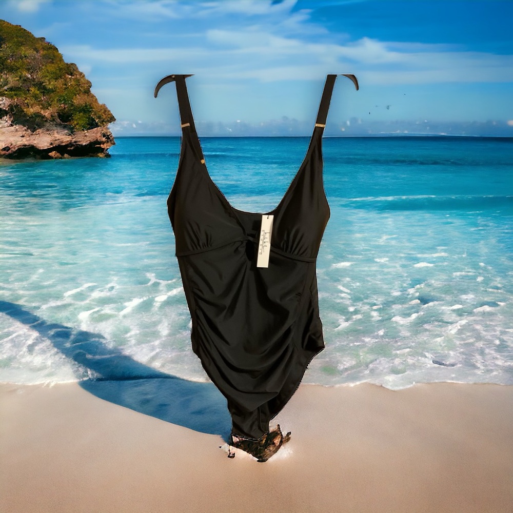 Nicole Miller Studio Black SwimSuit 3x